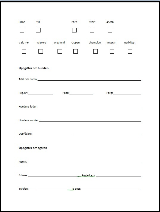 Bild på anmälningsblanketten